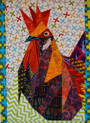 rooster  pieced pattern by ann shaw