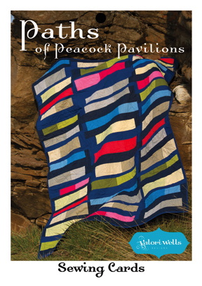 paths of peacock pavilions linen quilt sewing card by valori wells