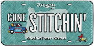 2017 row by row fabric license plate